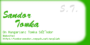 sandor tomka business card